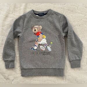 Polo by Ralph Lauren Kids Gray Sweatshirt with Tennis Bear. New without tags.